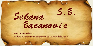 Sekana Bacanović vizit kartica